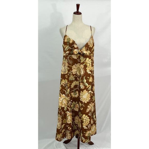 SEZANE Sz 46 14 Chiaretta Dress Adana
Maxi Brown Floral Linen Blend NWT - Picture 11 of 14
